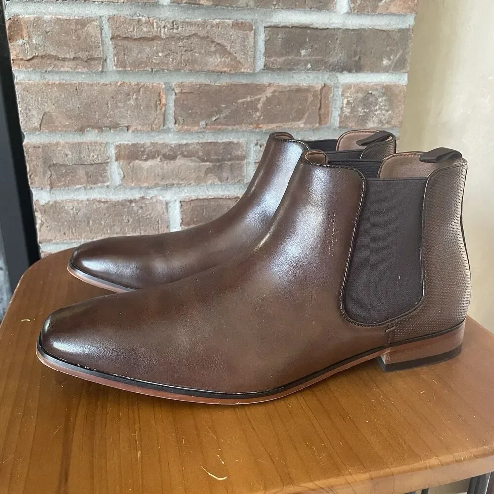 Tommy Hilfiger Sesame Chelsea Boot Men 11.5D Dark Natural Tan Career Preppy